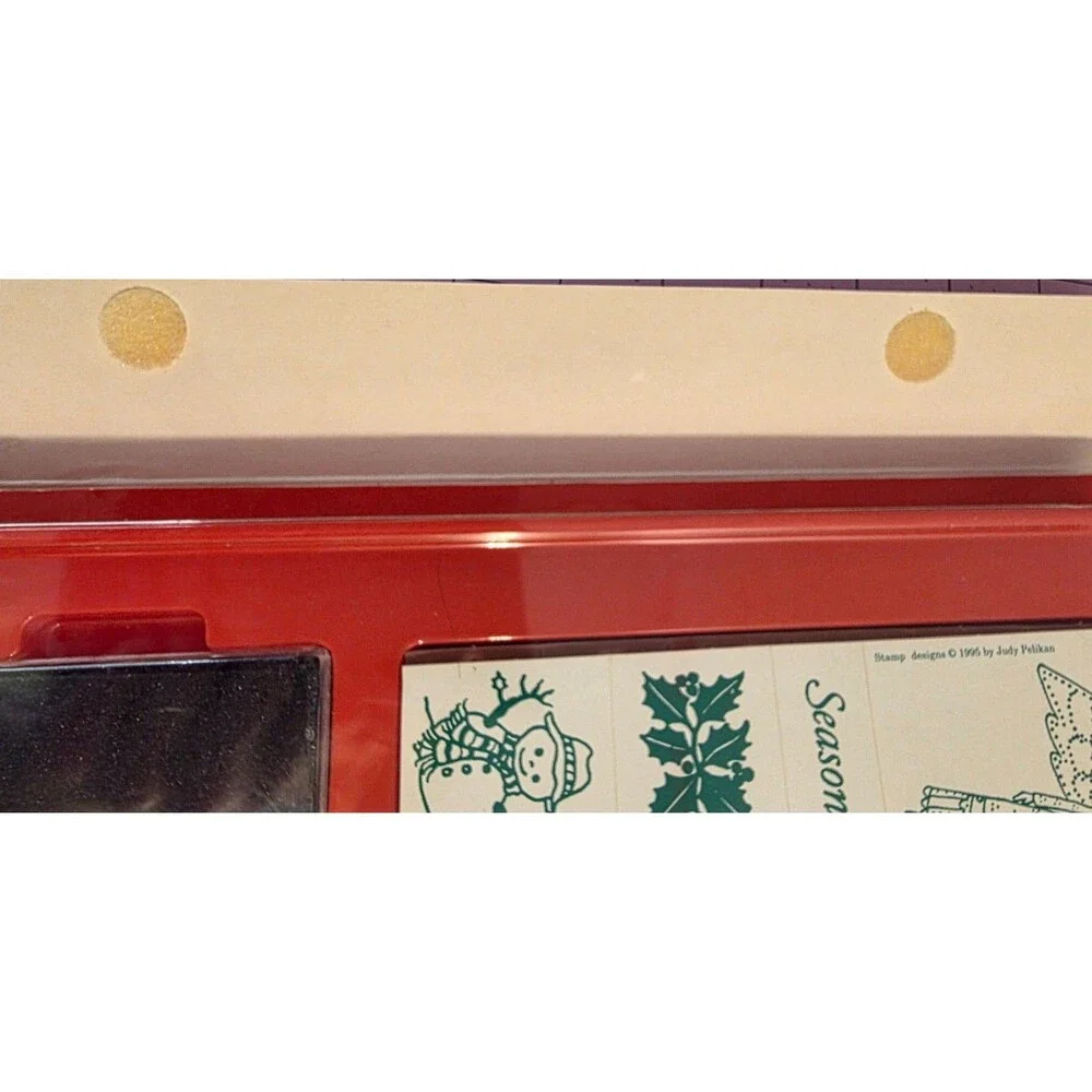 Vintage 1995 Stamp-A-Christmas Complete Rubber Stamp Craft Kit Book Beauz Arts